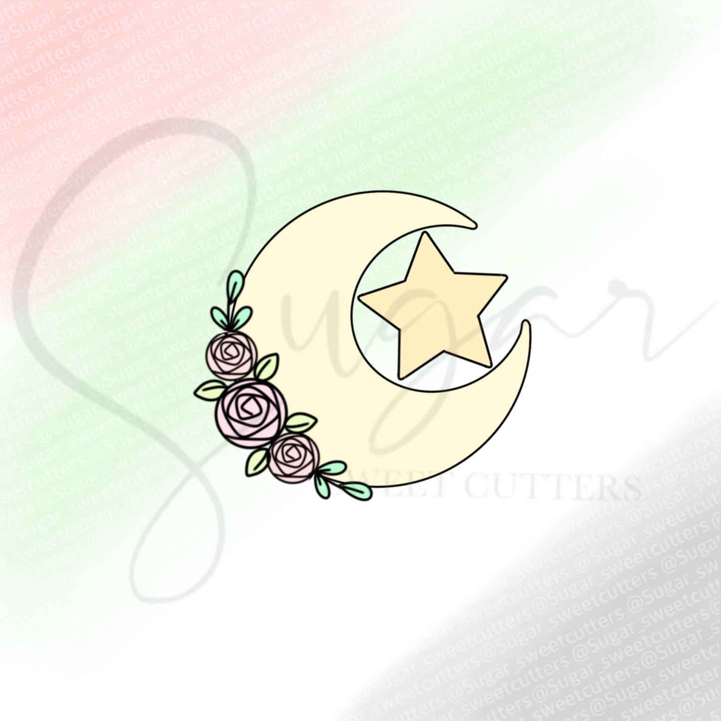 Floral Moon & Star