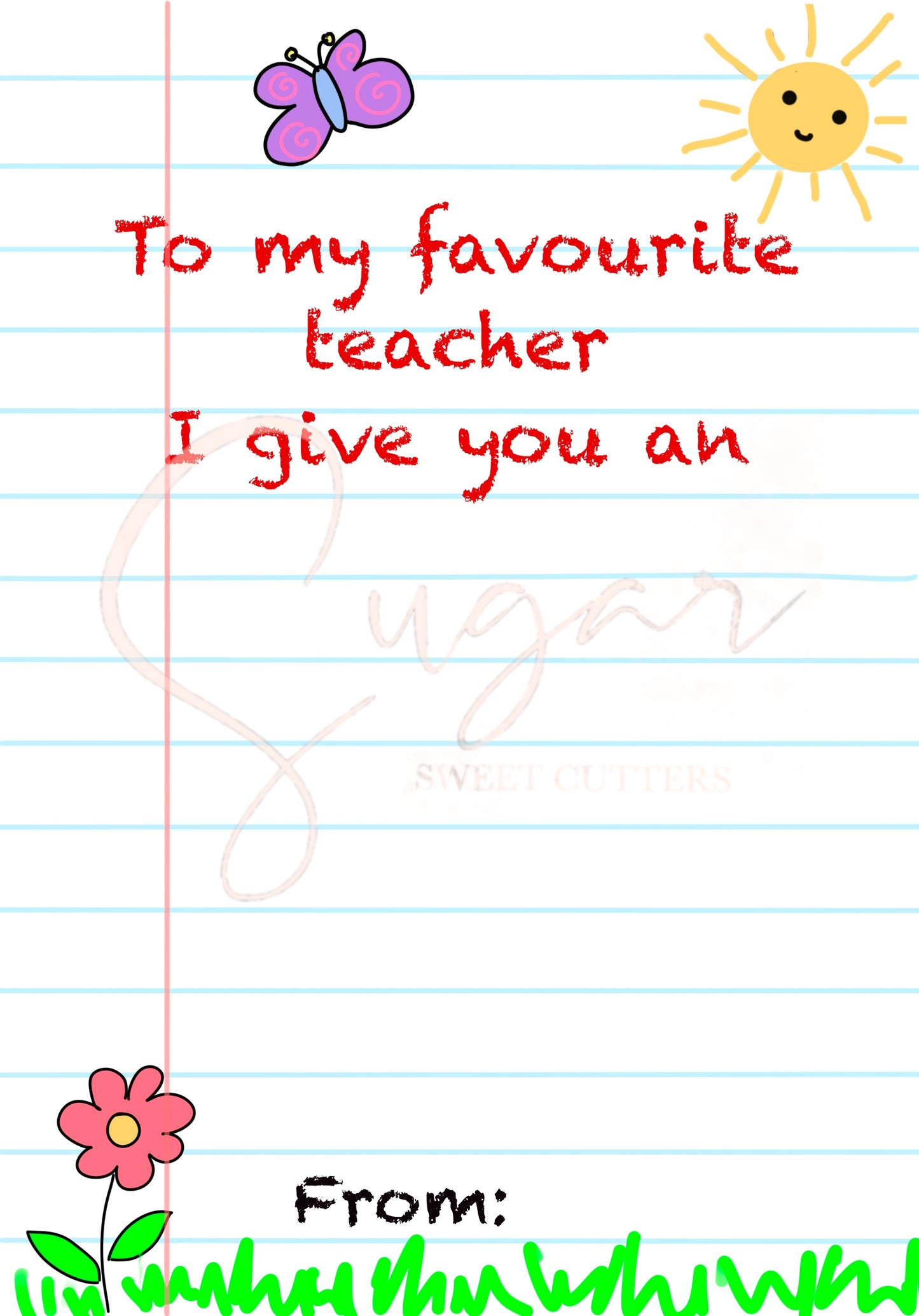 Favorite Teacher (Digital Cookie Card)