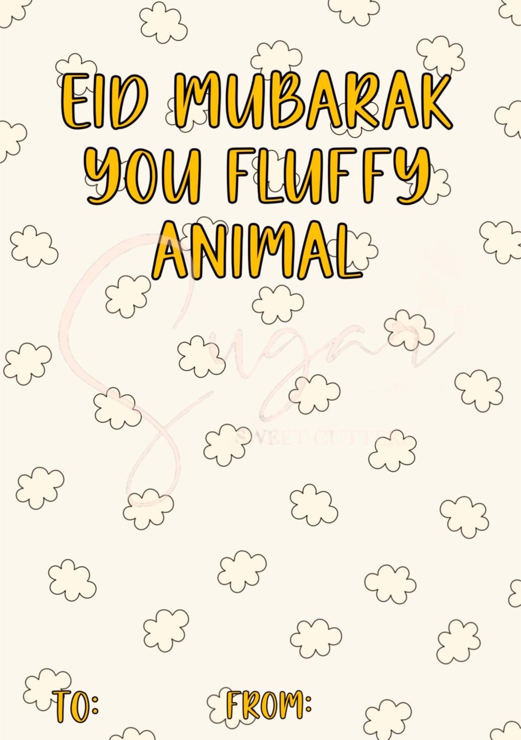 Eid Mubark You Fluffy Animal (Digital Cookie Card)