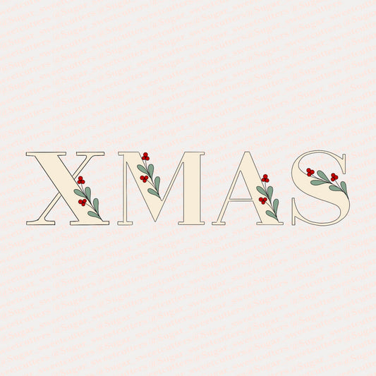 4 Part XMAS Floral Letters